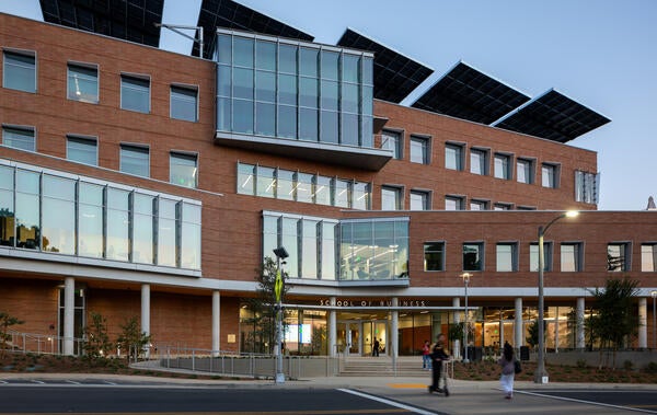 The School of Business building at UCR