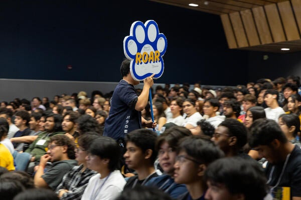 Students attending Orientation Session in University Lecture Hall