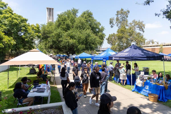 Families attending Orientation Session tabling