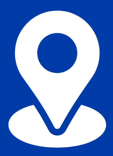 a pin on a location on a blue background